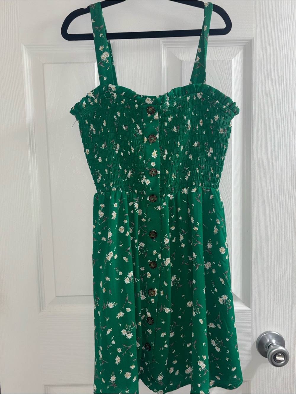 Jessica Simpson Green Floral Button-Front Sundress